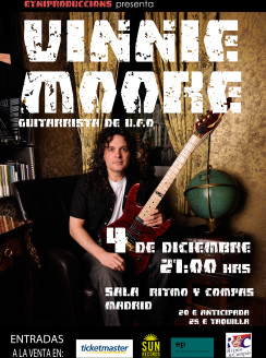 Sorteamos entradas para el concierto exclusivo de Vinnie Moore en España...