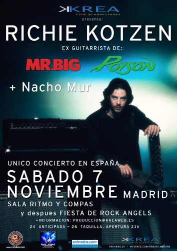 Richie Kotzen en Madrid, fecha única en España...