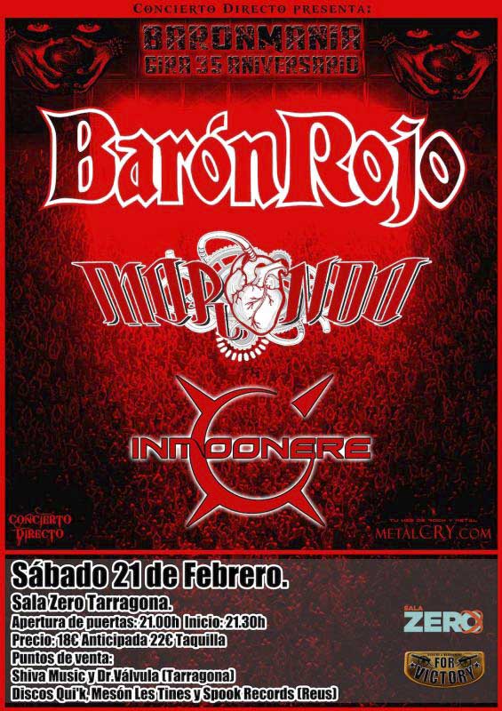 Concierto de la gira 35 aniversario de Barón Rojo en Tarragona