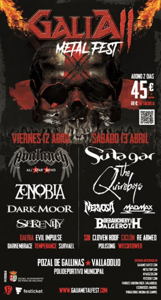Cartel cerrado y distribución por días para el Galia Metal Fest'19