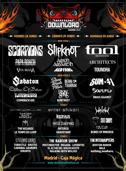 La edición de Madrid del Download Festival cierra su cartel con 9 incorporaciones más