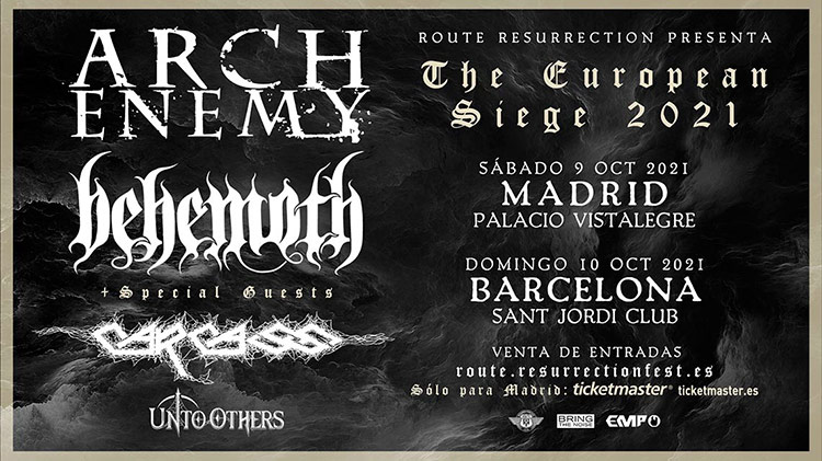 Arch Enemy y Behemoth de gira por España en 2021