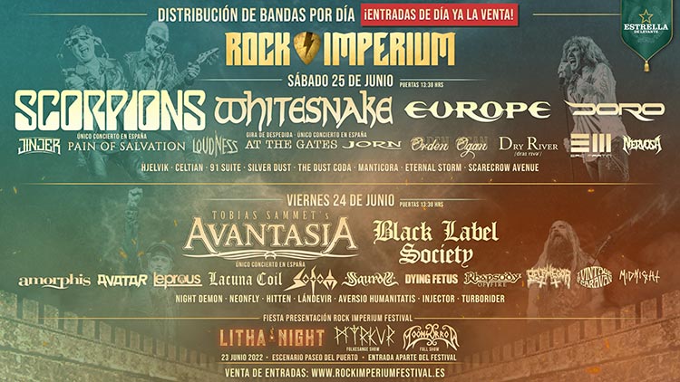 Rock Imperium Festival 2022: Distribución de bandas por día