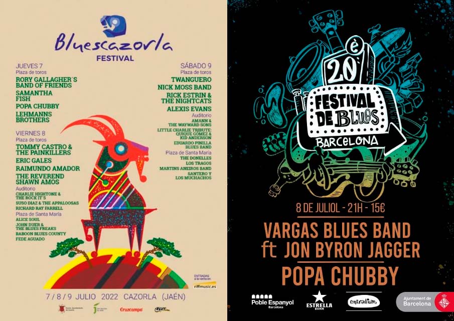 Popa Chubby: conciertos en BluesCazorla y Barcelona Blues Fest