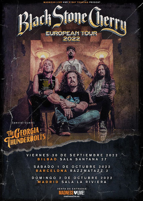 Black Stone Cherry: Setlist de la gira europea y fechas por España
