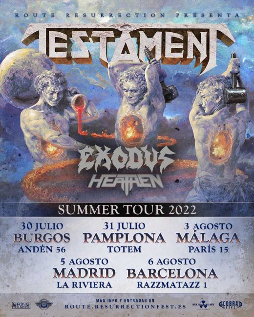 Testament: Setlist y fechas por España