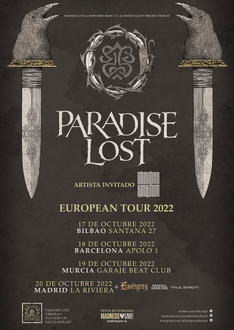 Paradise Lost: Setlist y fechas por España