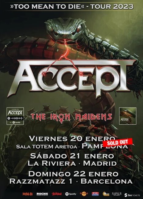 Accept: Sold out en Pamplona y últimas entradas en Madrid y Barcelona