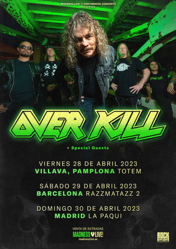 Overkill: Gira por España en Abril de 2023
