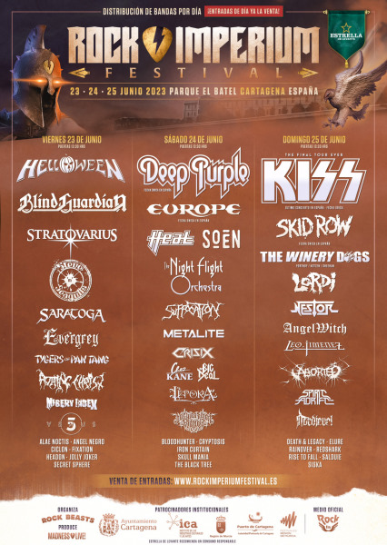 Rock Imperium Festival 2023: Distribución de bandas por días