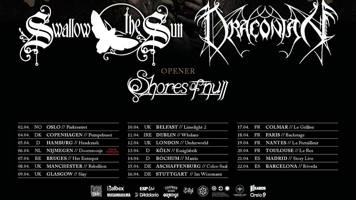 Swallow the Sun y Draconian, La gira de Doom Metal del año se acerca