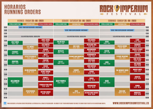 Rock Imperium'23: Horarios del festival