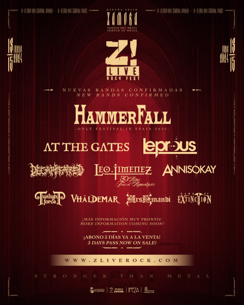Z! Live: Hammerfall entre otros se suman al cartel del festival